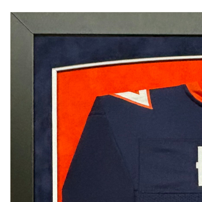 John Elway Signed Denver Blue Custom Suede Matte Framed Football Jersey (Beckett)