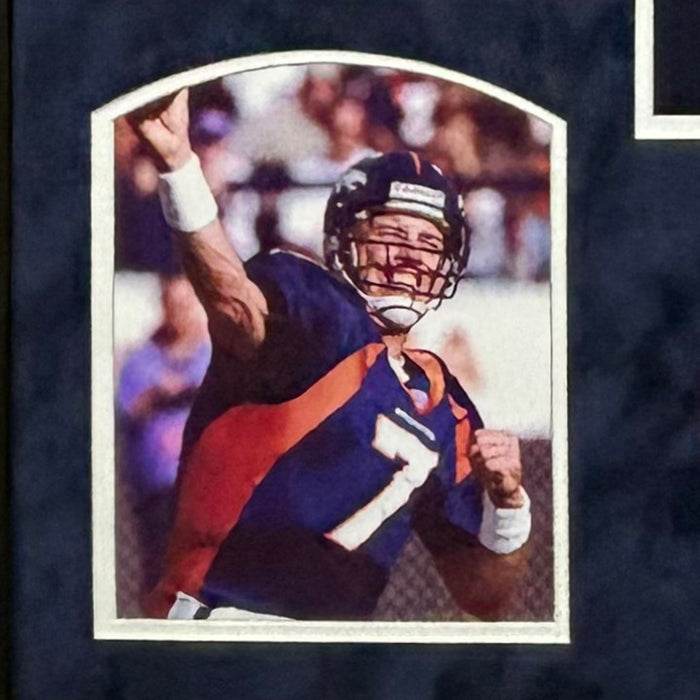 John Elway Signed Denver Blue Custom Suede Matte Framed Football Jersey (Beckett)