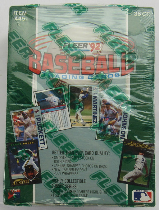 1992 Fleer Baseball Wax Pack Box