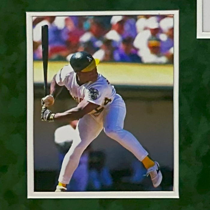 Rickey Henderson Signed Oakland White Custom Double-Suede Framed baseball Jersey (JSA)