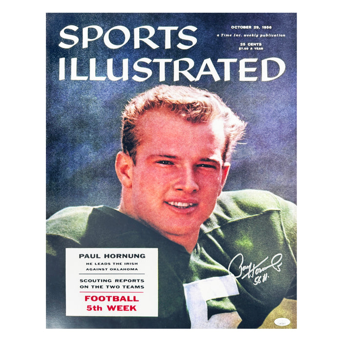 Paul Hornung Signed 56 Heisman Inscription Sports Illustrated Pose 1 Football 16x20 Photo (JSA)
