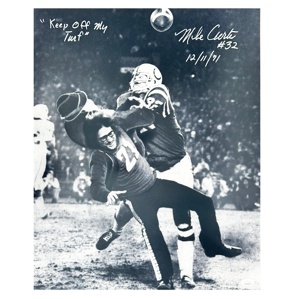 Mike Curtis Signed Keep Off My Turf 12/11/71 Inscription Baltimore Football 16x20 Photo (JSA)