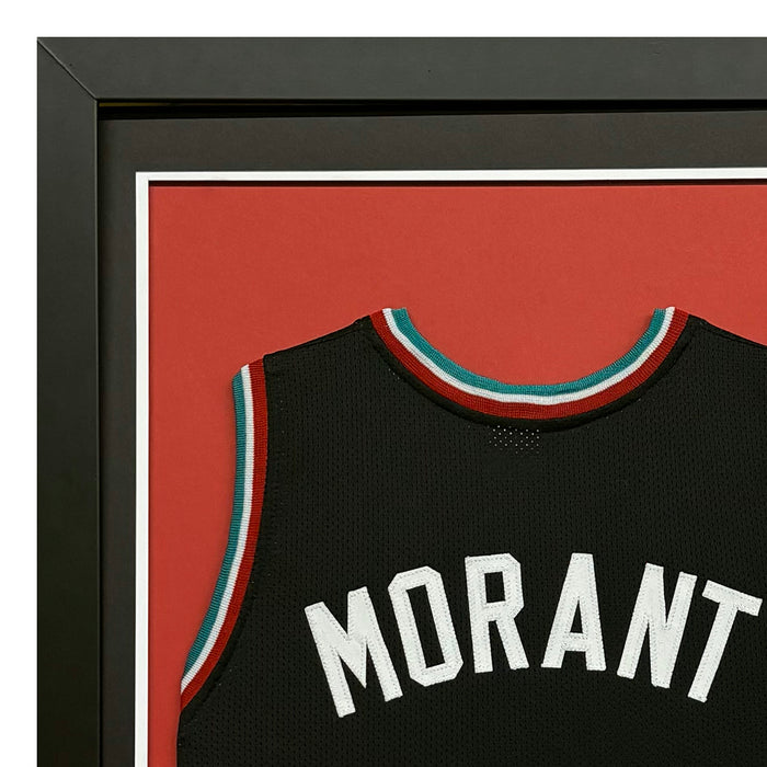 Ja Morant Signed Memphis Grizzlies Vertical Custom Framed Basketball Jersey