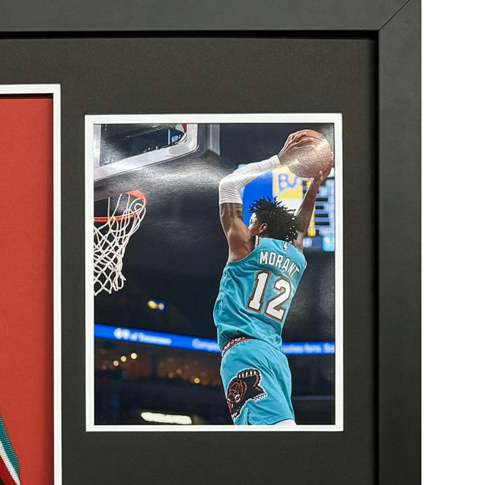 Ja Morant Signed Memphis Grizzlies Vertical Custom Framed Basketball Jersey
