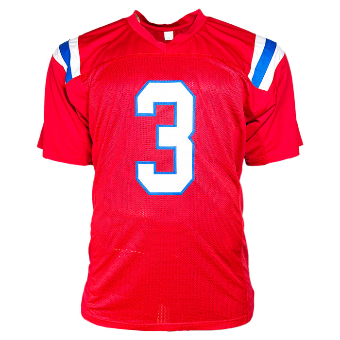 Demario Douglas Signed New England Red Football Jersey (Beckett)