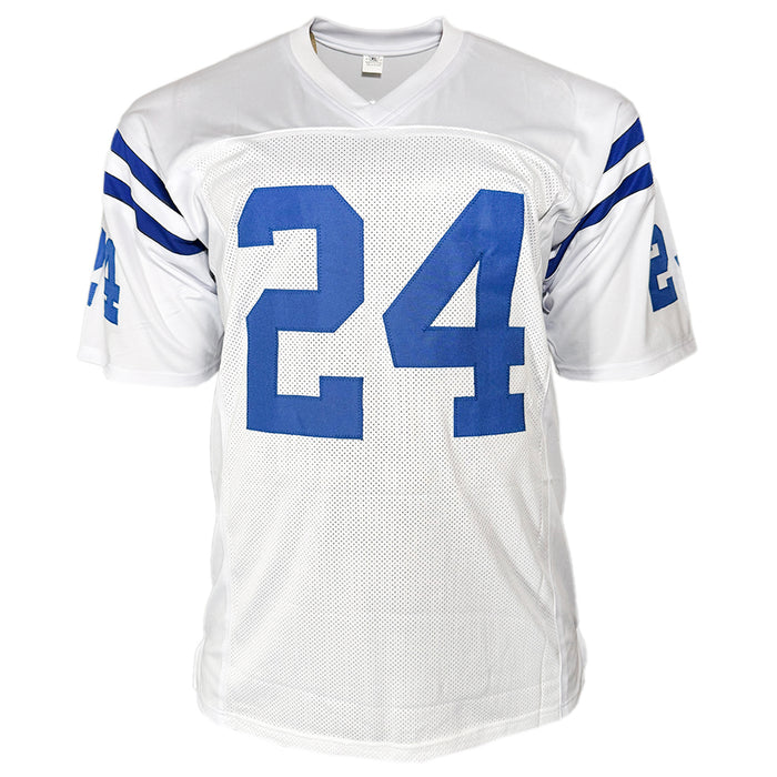 Lenny Moore Signed Baltimore White Football Jersey (JSA)
