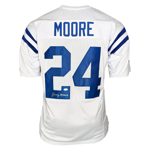 Lenny Moore Signed Baltimore White Football Jersey (JSA)