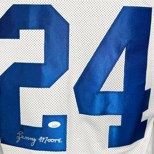 Lenny Moore Signed Baltimore White Football Jersey (JSA)