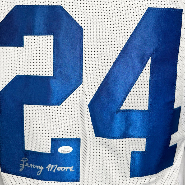 Lenny Moore Signed Baltimore White Football Jersey (JSA)