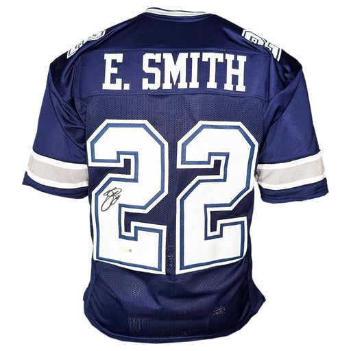 Emmitt Smith Signed Dallas Blue Football Jersey (JSA)