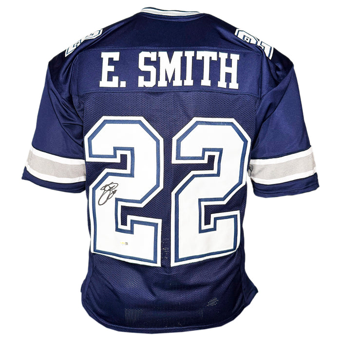 Emmitt Smith Signed Dallas Blue Football Jersey (JSA)