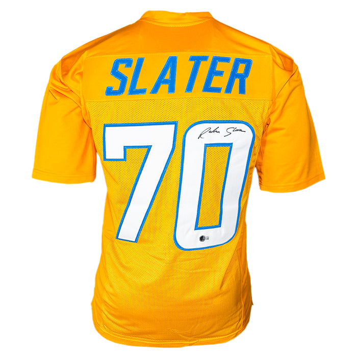 Rashawn Slater Signed Los Angeles Yellow Football Jersey (Beckett)