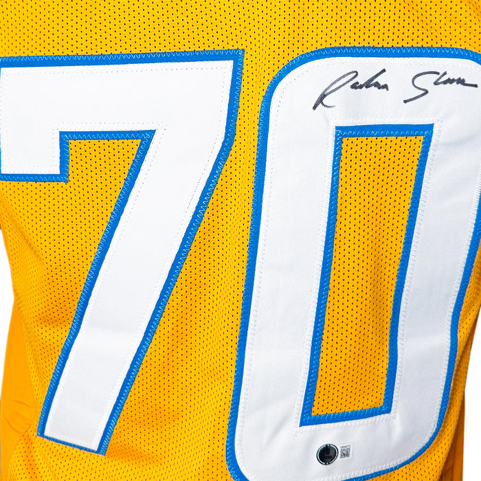 Rashawn Slater Signed Los Angeles Yellow Football Jersey (Beckett)