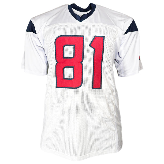 Jayden Higgins Signed Houston White Football Jersey (JSA)