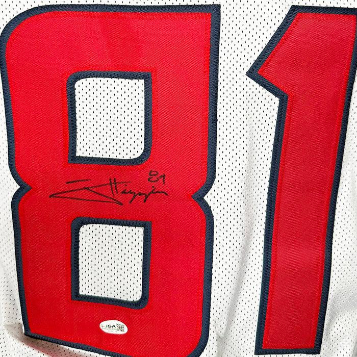 Jayden Higgins Signed Houston White Football Jersey (JSA)