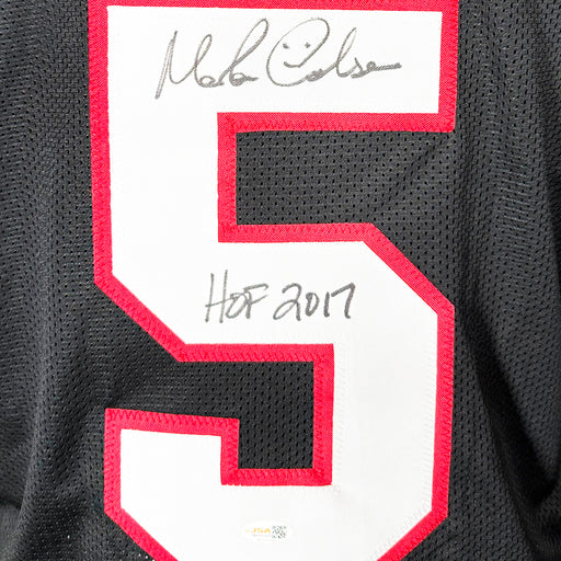 Morten Andersen Signed HOF 2017 Inscription Atlanta Black Football Jersey (JSA)