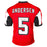Morten Andersen Signed HOF 2017 Inscription Atlanta Red Football Jersey (JSA)