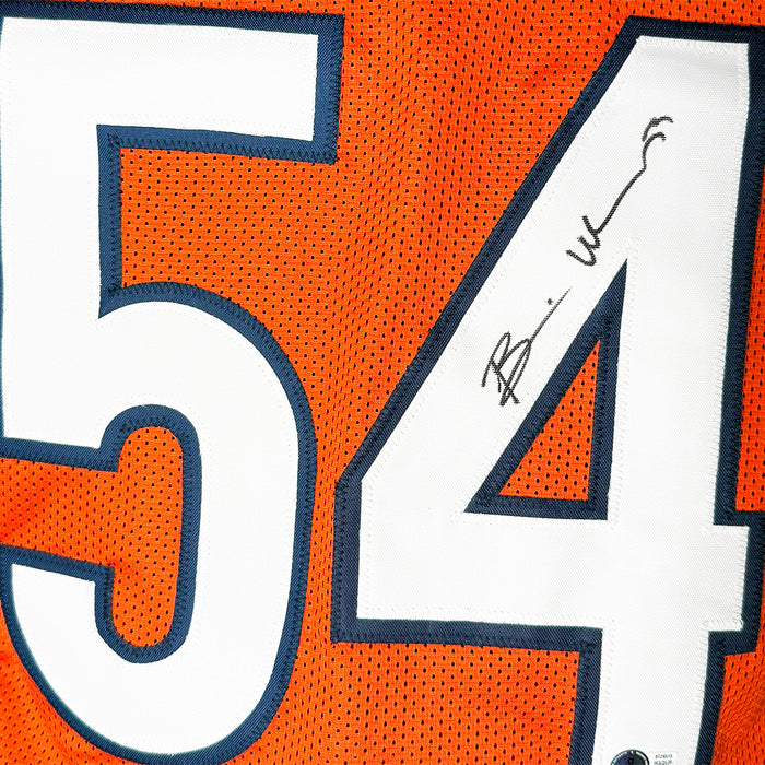 Brian Urlacher Signed Chicago Orange Football Jersey (Beckett)