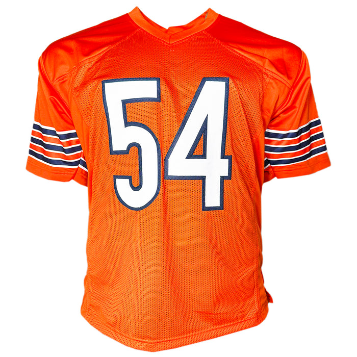 Brian Urlacher Signed Chicago Orange Football Jersey (Beckett)