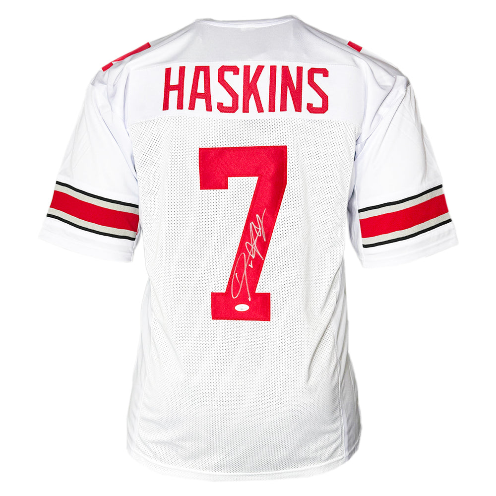 Dwayne Haskins Signed Ohio State College White Football Jersey (JSA)