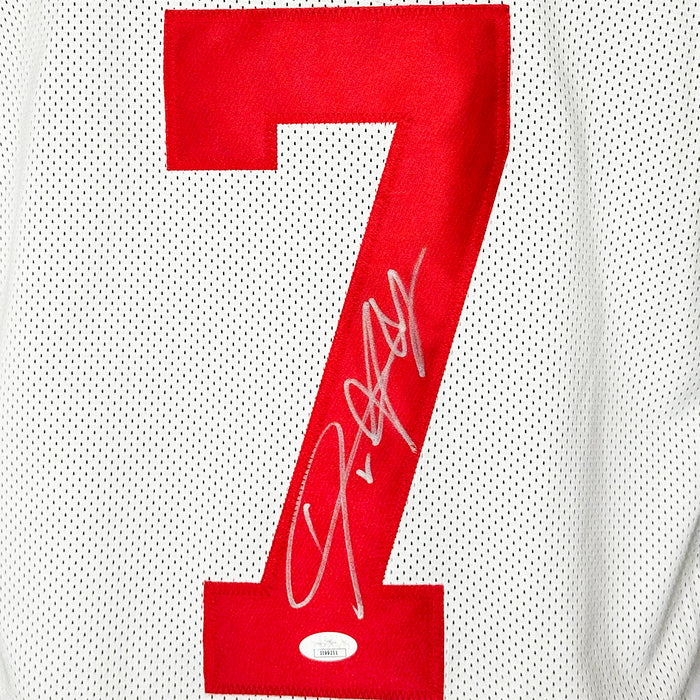Dwayne Haskins Signed Ohio State College White Football Jersey (JSA)