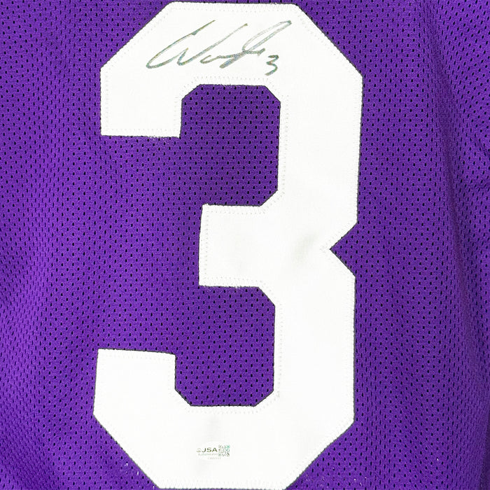 Craig Davis Signed LSU College Purple Football Jersey (JSA)