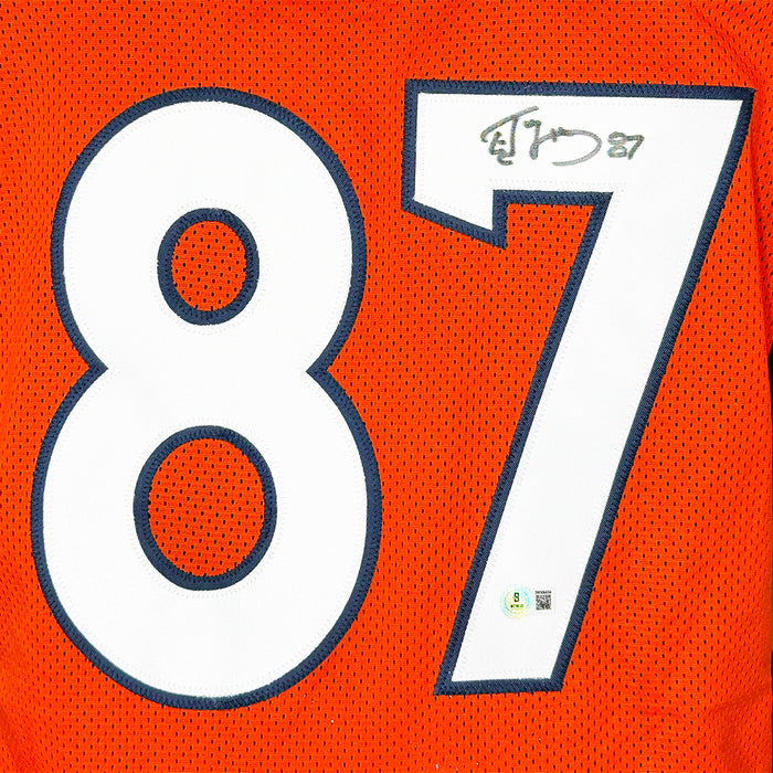 Ed McCaffrey Signed Denver Orange Football Jersey (Beckett)