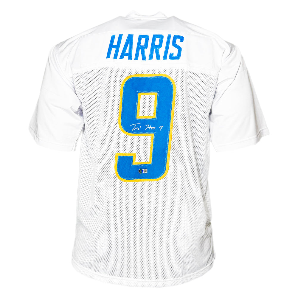 Tre Harris Signed Los Angeles White Football Jersey (Beckett)