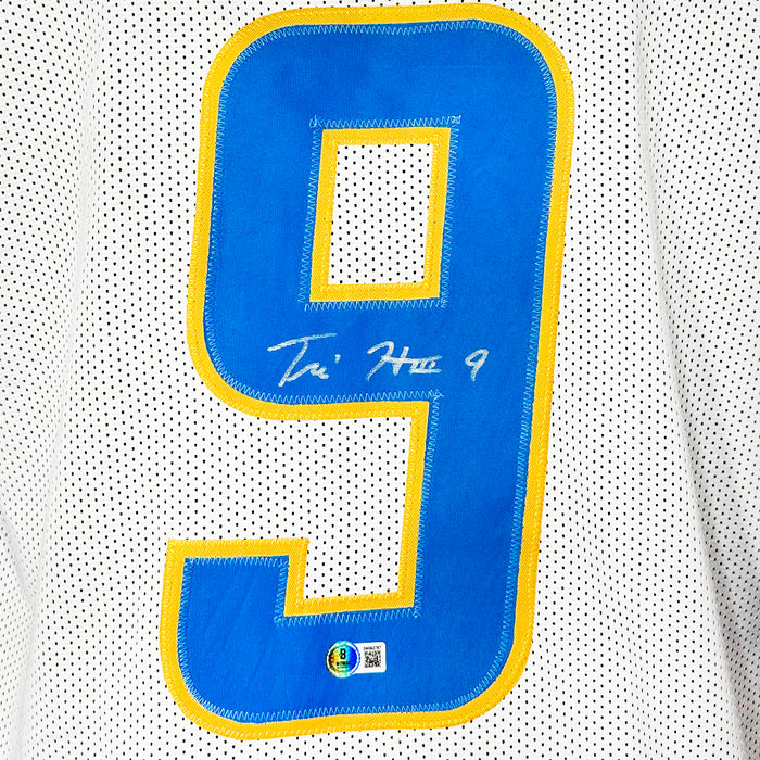 Tre Harris Signed Los Angeles White Football Jersey (Beckett)
