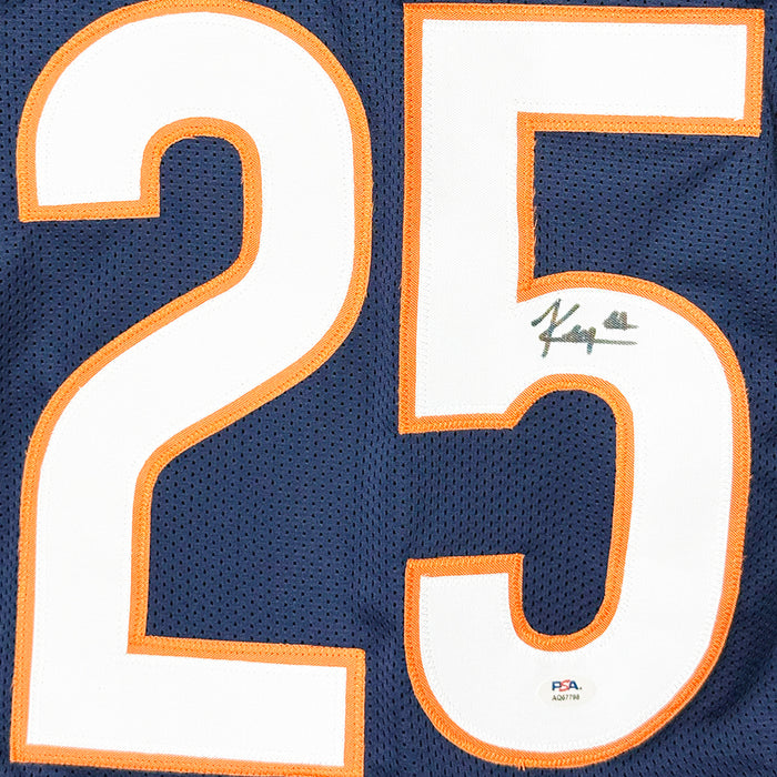 Kyle Monangai Signed Chicago Navy Game Style Football Jersey (PSA)