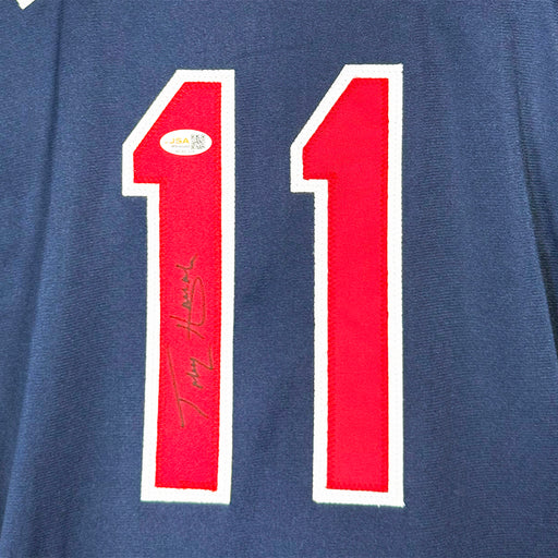 Toby Harrah Signed Cleveland Blue Baseball Jersey (JSA)