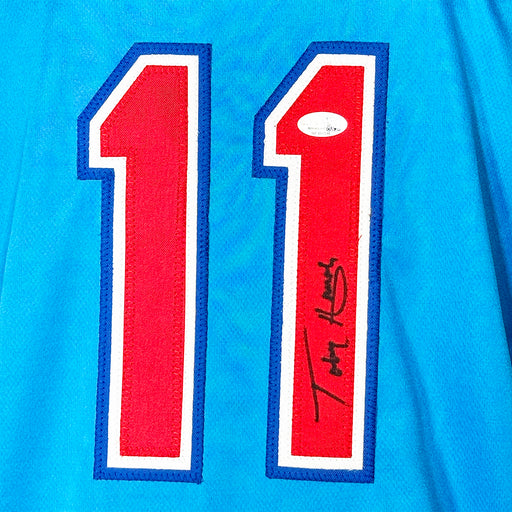 Toby Harrah Signed Texas Blue Baseball Jersey (JSA)