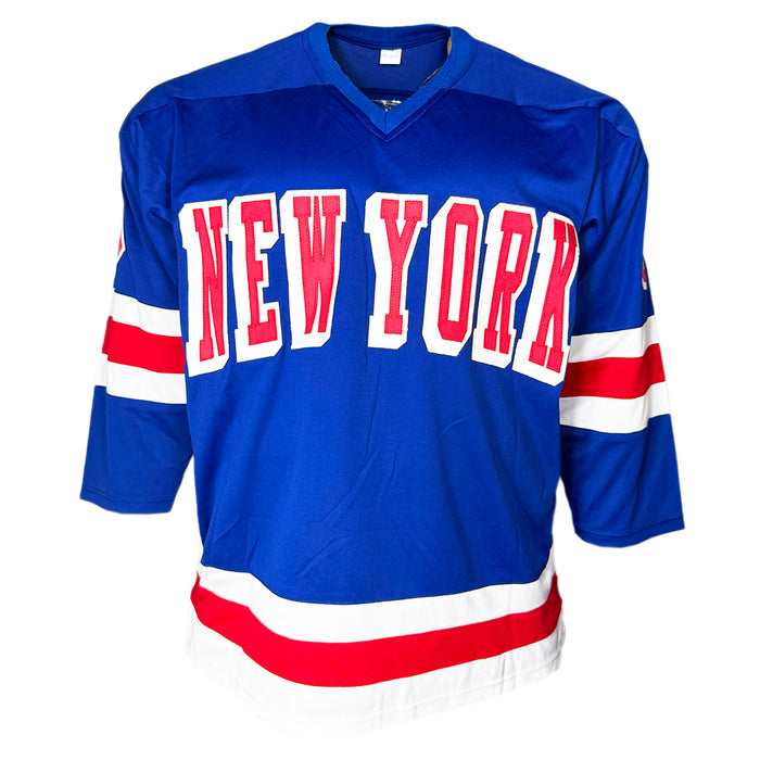 Gilles Villemure Signed New York Blue Hockey Jersey (JSA)