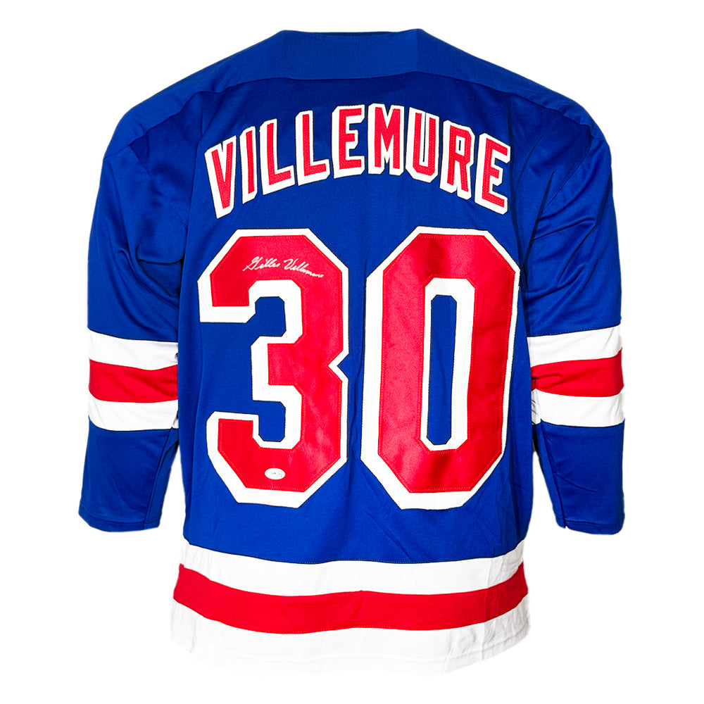 Gilles Villemure Signed New York Blue Hockey Jersey (JSA)
