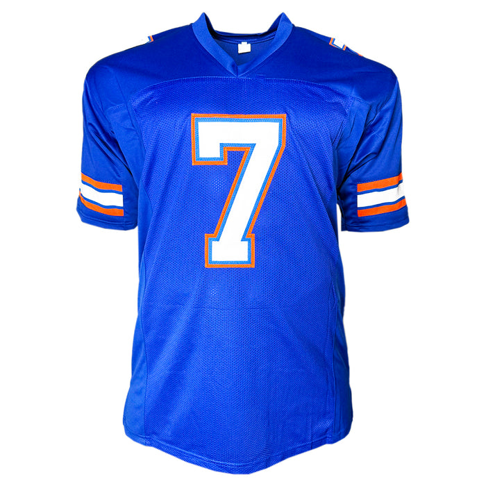 Danny Wuerffel Signed 96 Heisman Inscription Florida College Blue Football Jersey (Beckett)