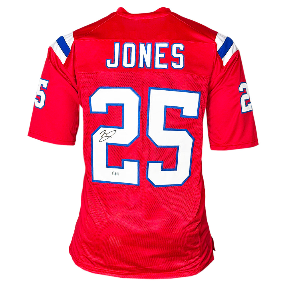 Marcus Jones Signed New England Red Football Jersey (Beckett)