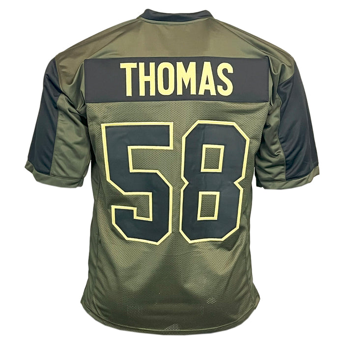 Derrick Thomas Unsigned Salute to Service Football Jersey