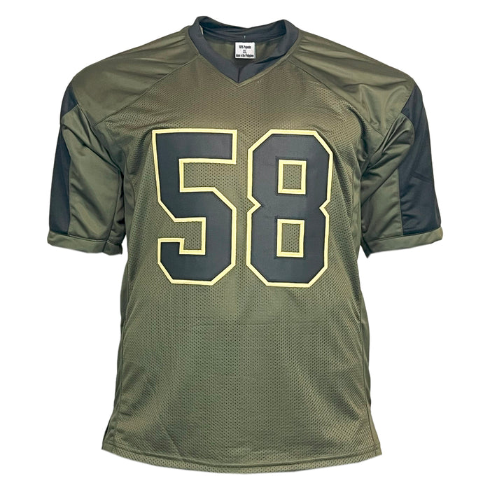 Derrick Thomas Unsigned Salute to Service Football Jersey