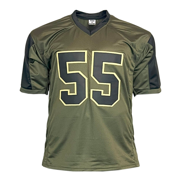 Frank Clark Unsigned Salute to Service Football Jersey