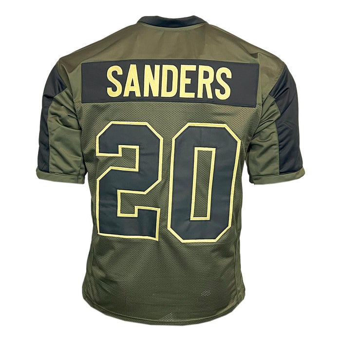 Barry Sanders Unsigned Salute to Service Football Jersey