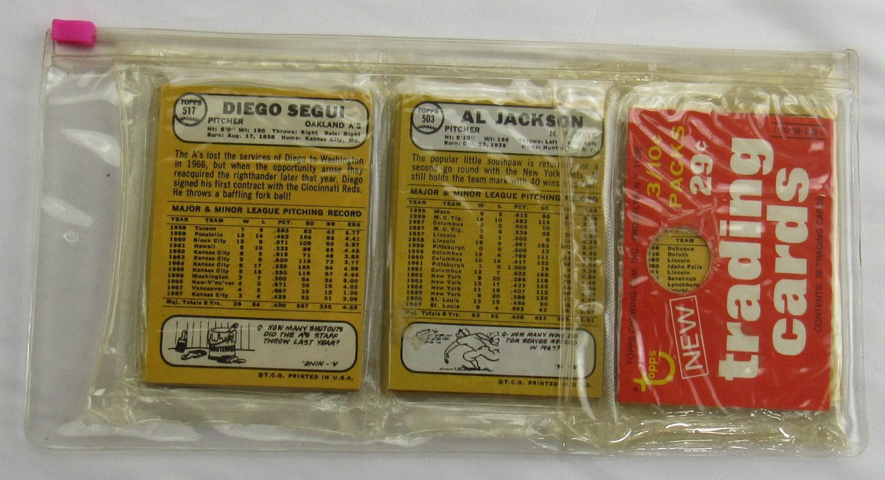 1968 Topps Baseball Card Rack Pack - Lou Brock on Top - Read Notes