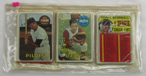 1969 Topps Baseball Card Rack Pack - Johnny Bench on Top - Read Notes