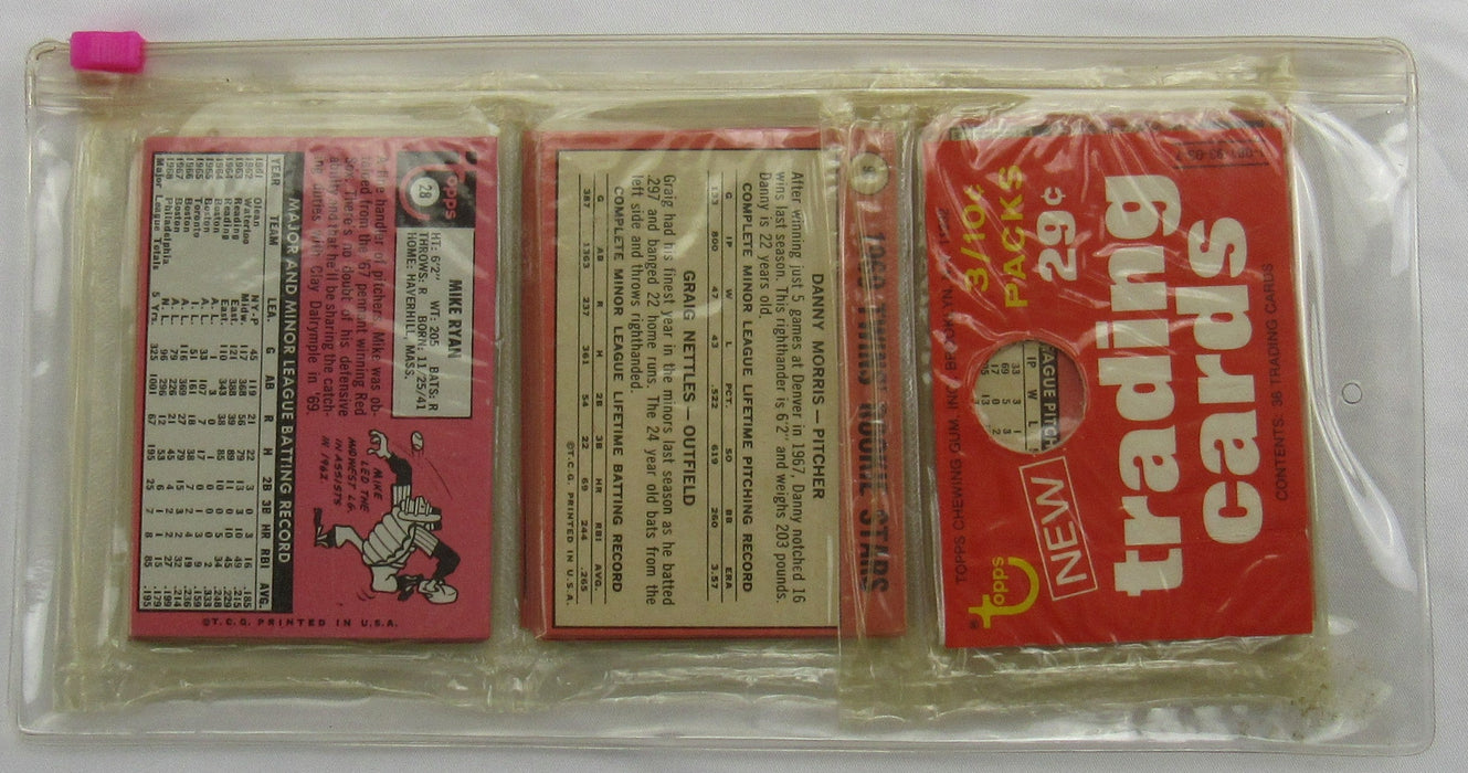 1969 Topps Baseball Card Rack Pack - Joe Morgan on Top - Read Notes