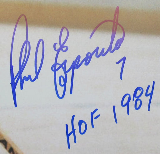 Phil Esposito Signed w/ HOF Insc 16x20 Photo JSA Certified II