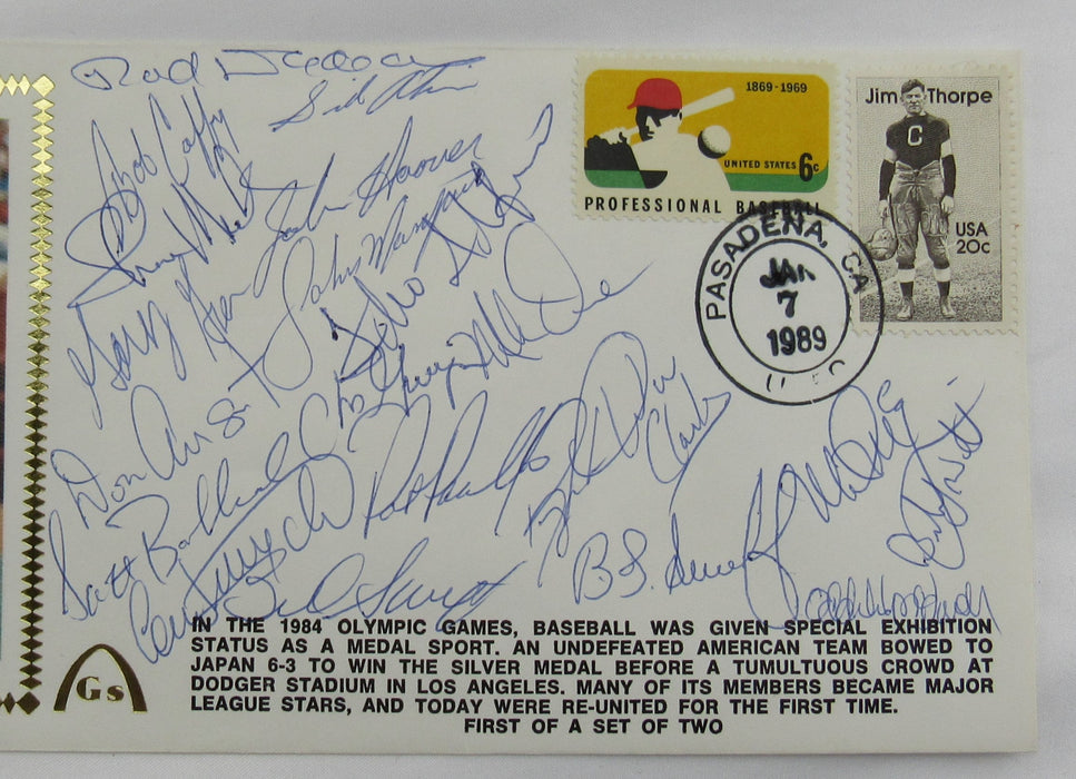 1984 Olympic Baseball Team USA 21 Signed 4x9 Envelope JSA LOA YY80116