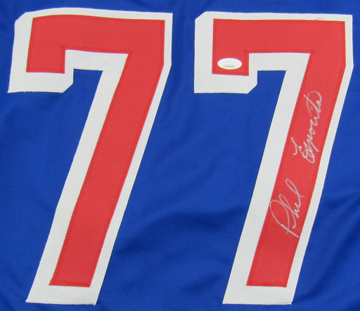 Phil Esposito Signed Replica Rangers Jersey Insc JSA Certified