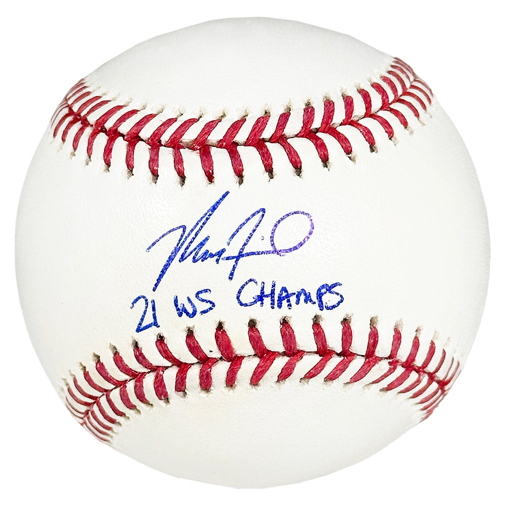Max Fried Signed 21 WS Champs Inscription Rawlings Official Major League Baseball (Fanatics/MLB)