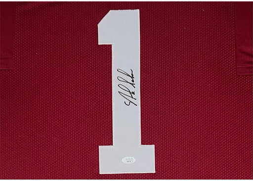 Nick Saban Signed Alabama College Framed Jersey 42x34 (JSA)