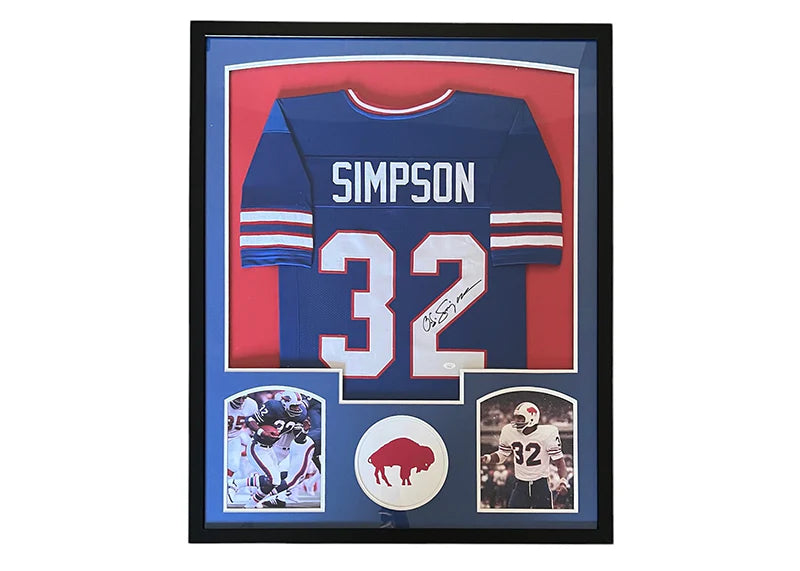 OJ Simpson Signed Buffalo Framed Jersey 34x44 (JSA)