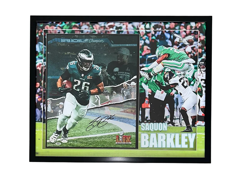 Saquon Barkley Signed Philadelphia 3D Light Up Framed Football 16x20 Photo (PSA)